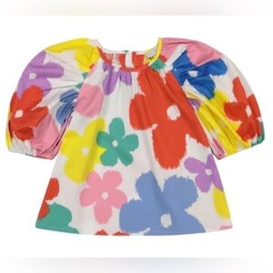 Stella McCartney Kids Multicolor Floral Puff-Sleeve Top
